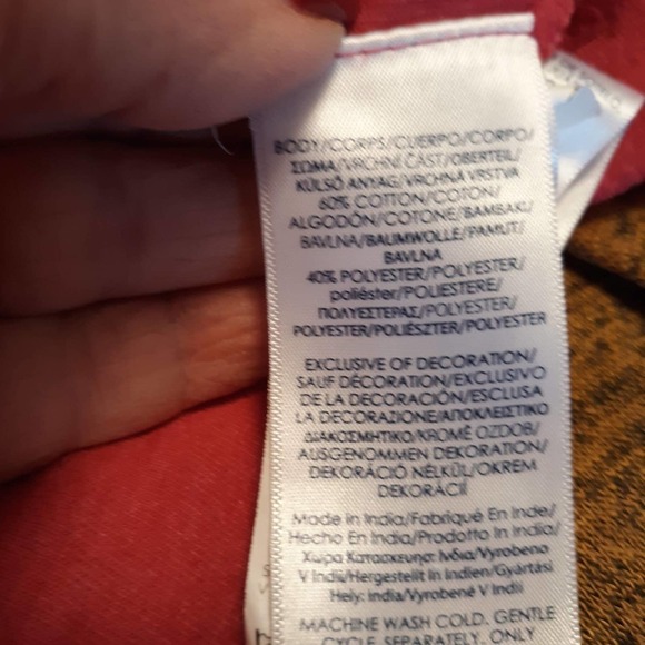 Ralph Lauren's Chaps Men's Heathered Red 1/4 Zip Sweatshirt Navy Logo Size XLT - Picture 5 of 5